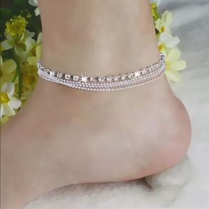 Silver Bead Chain Anklet